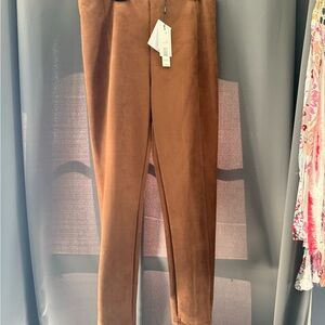 Tan Knit Leggings with Tapered Silhouette